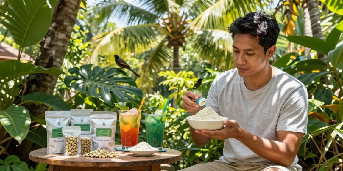 Explore the energizing benefits of White Borneo Kratom at behappygoleafy.com/white-borneo-kratom surrounded by nature.