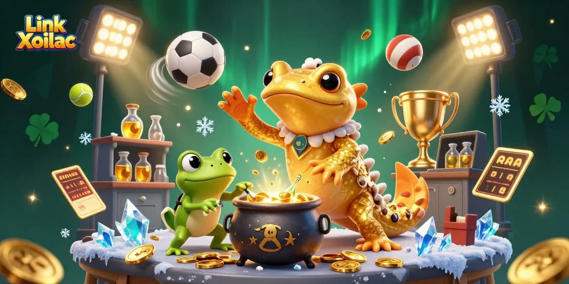 Experience thrilling gameplay with Link Xoilac, featuring golden elements and captivating sports dynamics.