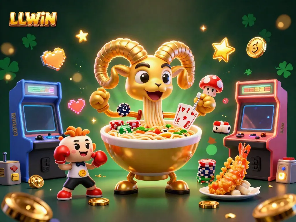 Engage with LLWIN's vibrant 3D casino world featuring cartoon characters and games.