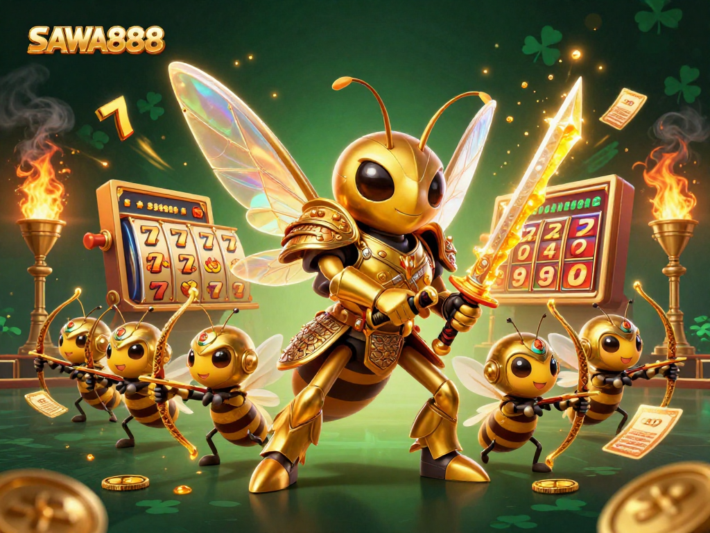 SAWA888 engages players with vibrant slot reels and a dynamic casino atmosphere.