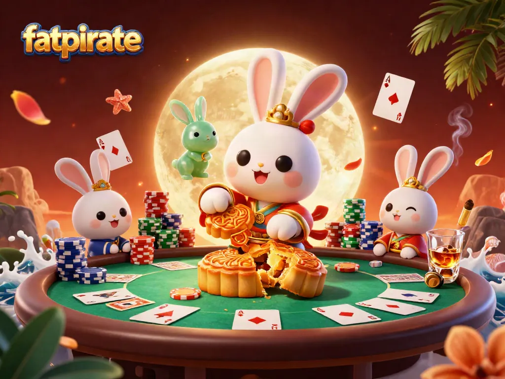 Experience the thrilling action of fatpirate in this vibrant casino-themed 3D illustration.